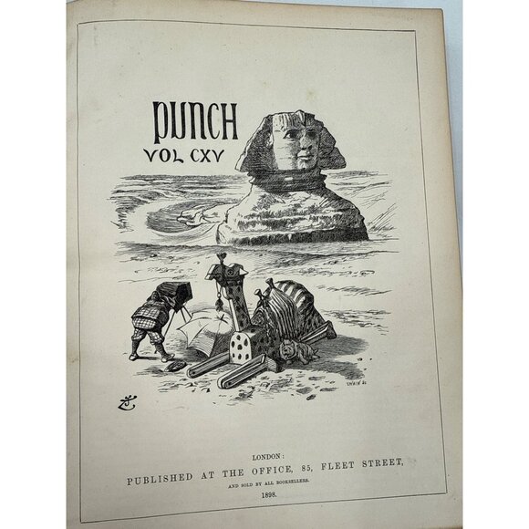 Punch Magazine Bound Volume CXV 1898 Hardcover Collectible Book Illustrated - Picture 6 of 10